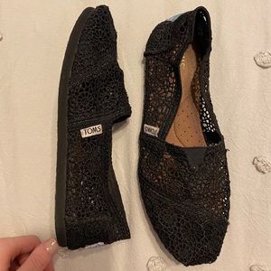 Black Crochet Toms Shoes
